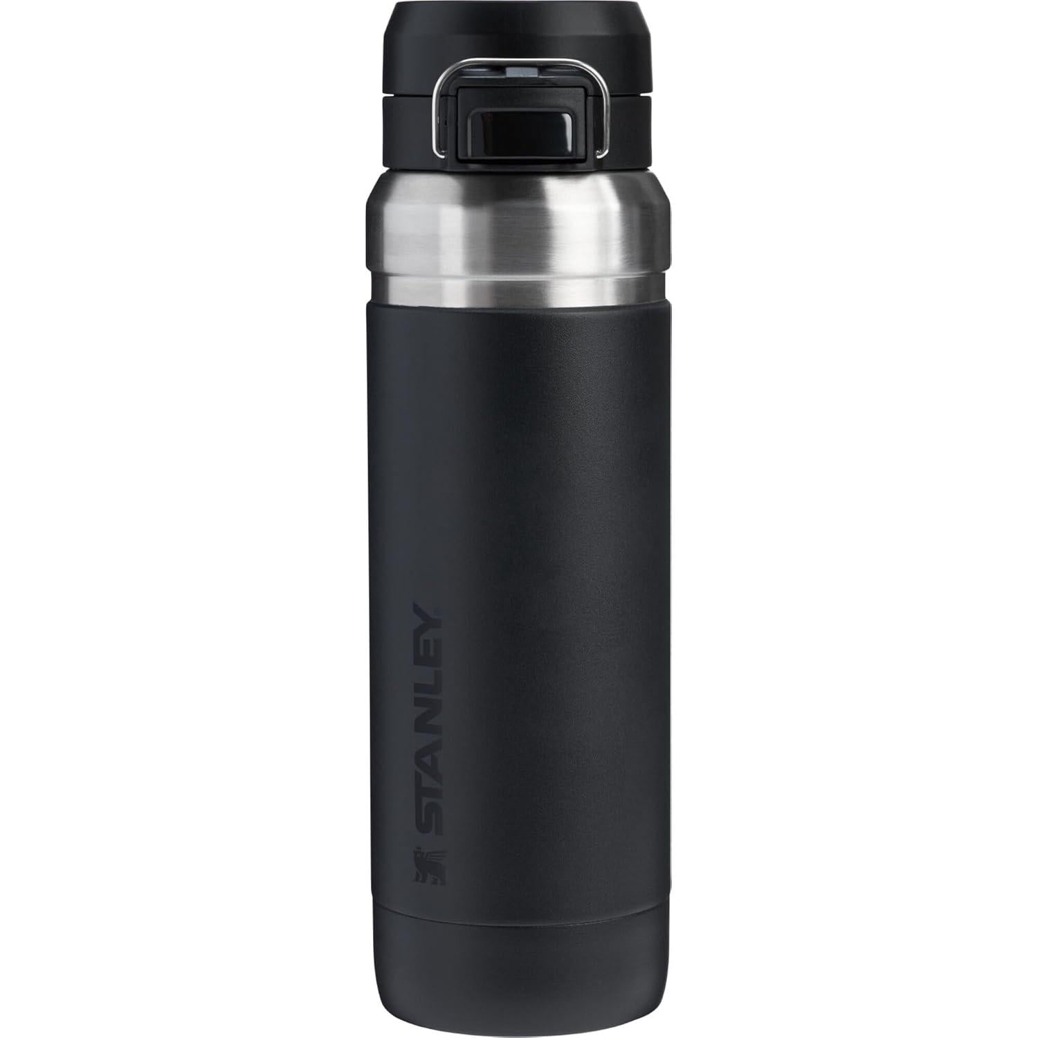 Quick Flip GO Water Bottle 36 Oz | Push Button Lid | Leakproof and Packable for Travel and Sports | Insulated Stainless Steel | Bpa-Free | Azure
